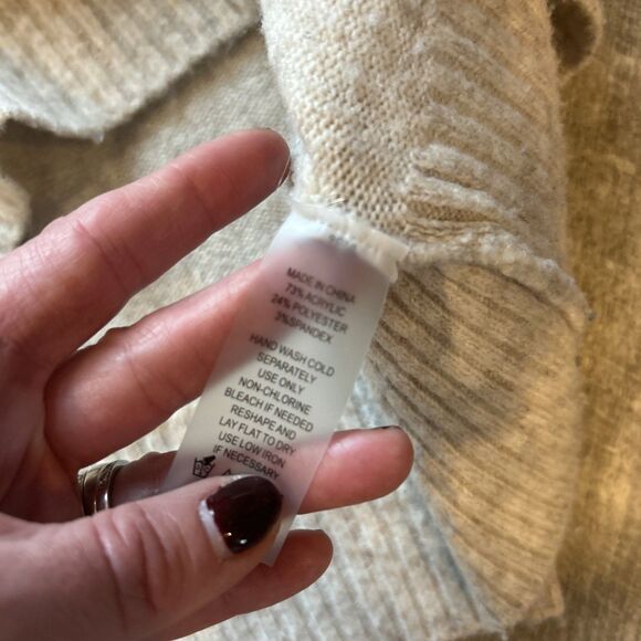 Vince Camuto Ribbed Neck Sweater Size Large Neutral - Picture 8 of 9